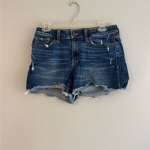 a.n.a Dark Blue Distressed Denim Cutoff Shorts